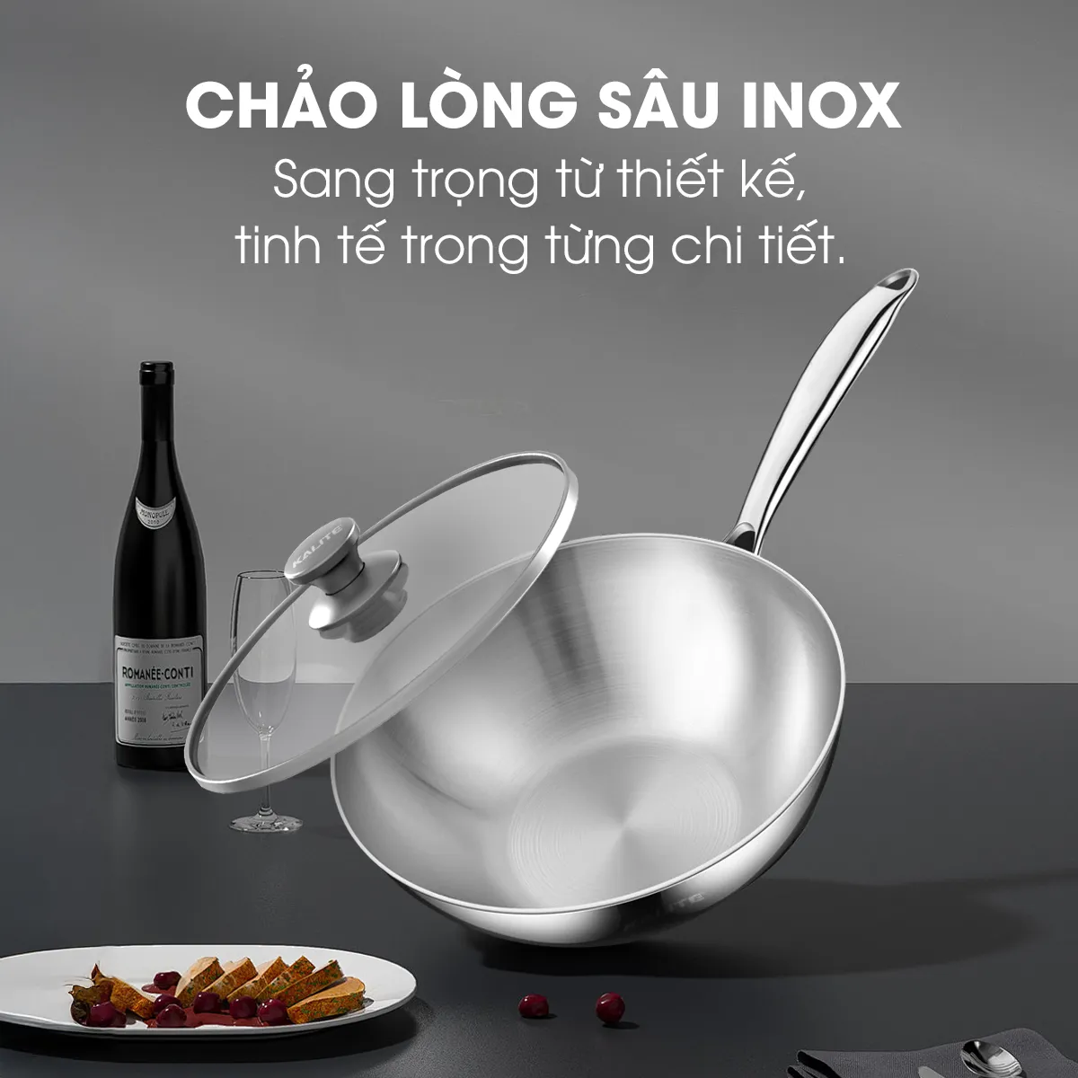 Chảo lòng sâu inox 304 Kalite KL2601
