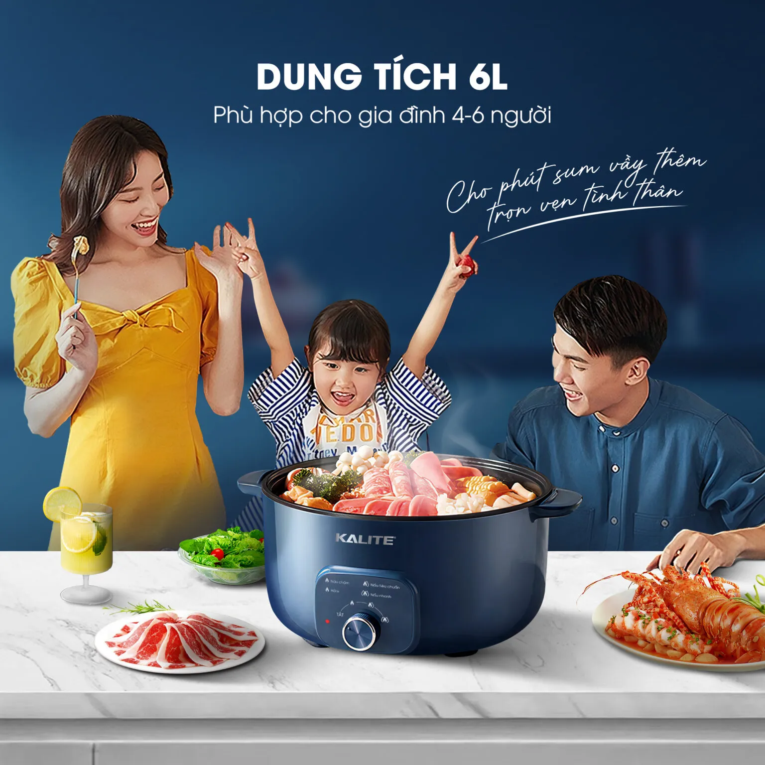 Nồi lẩu điện đa năng Kalite - Dung tích 6L
