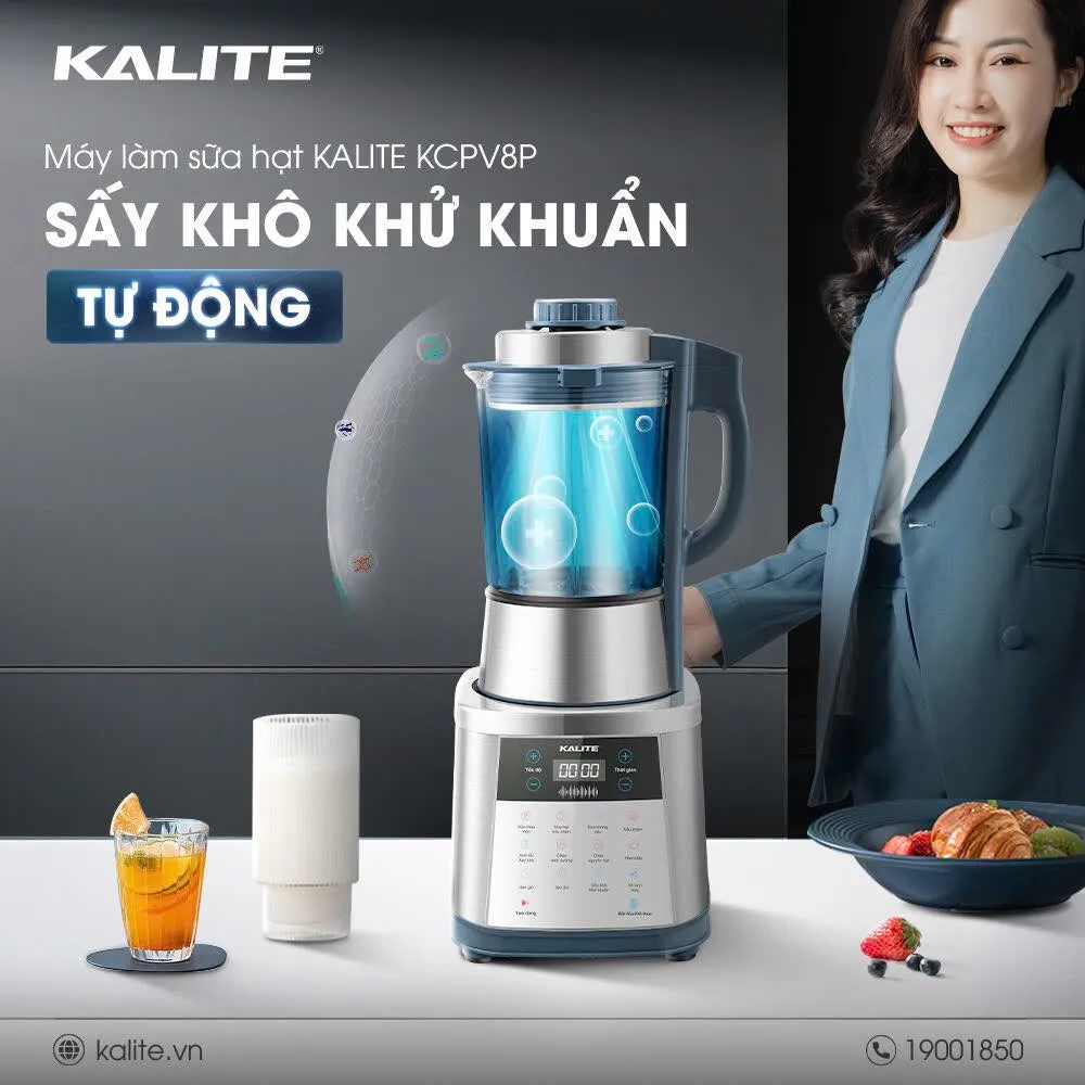 Máy làm sữa hạt KALITE KCBV8P tự động sấy khô khử khuẩn