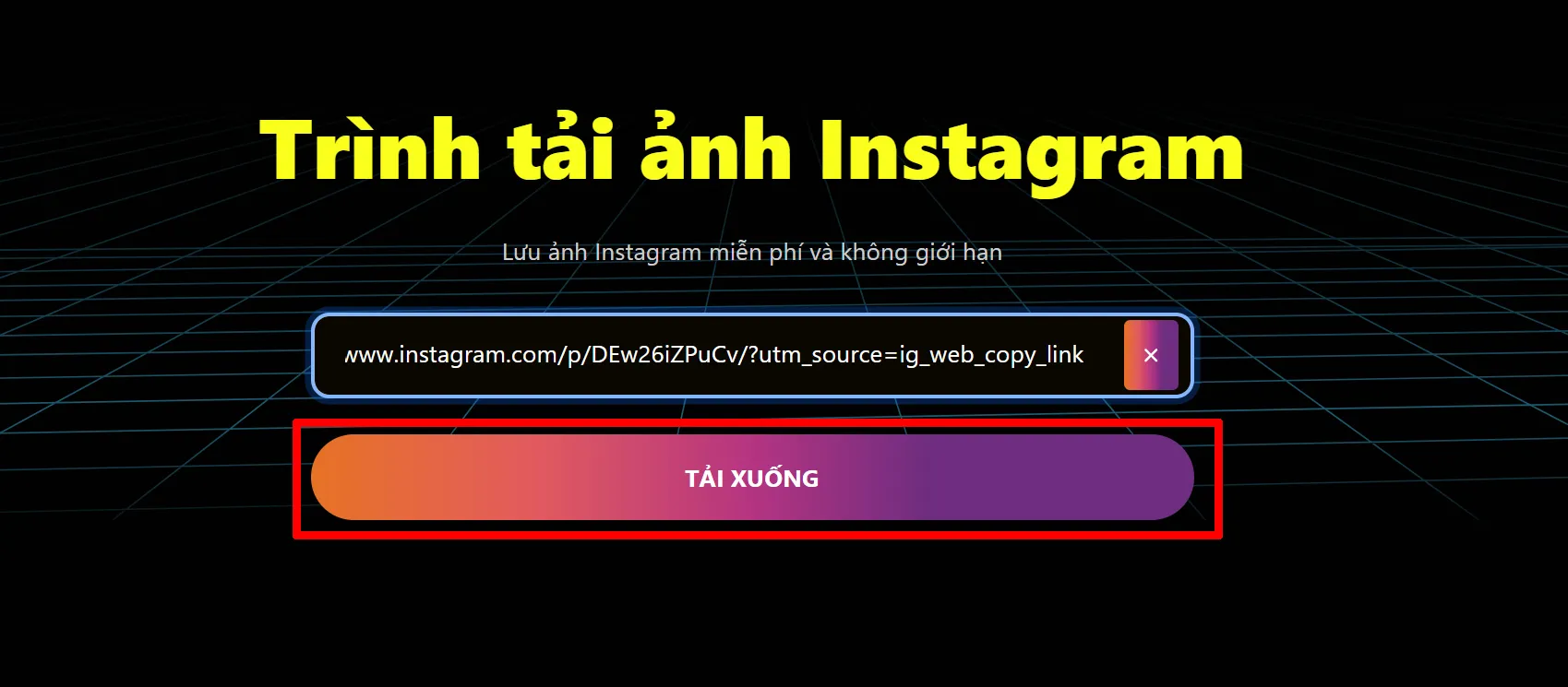 Nhấn nút Tải xuống trên IG1S