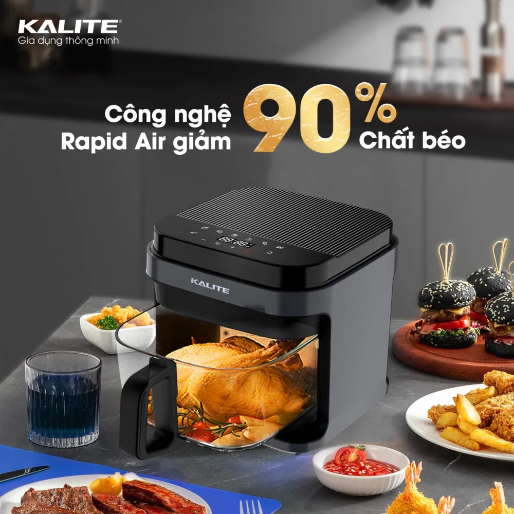 Nồi chiên không dầu Kalite - Giảm 90% chất béo