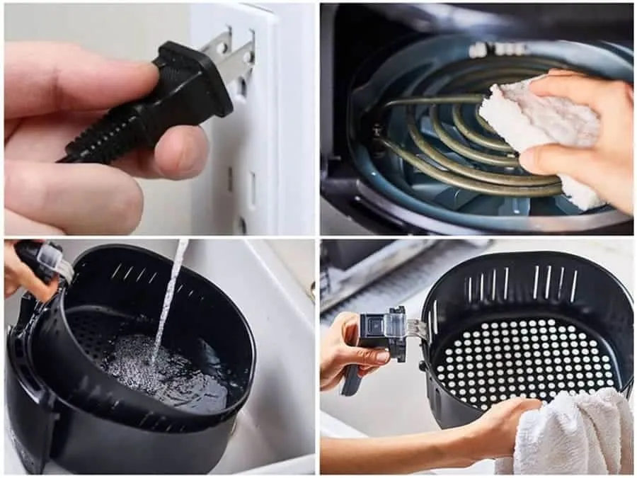 Chuẩn bị dụng cụ vệ sinh nồi chiên không dầu